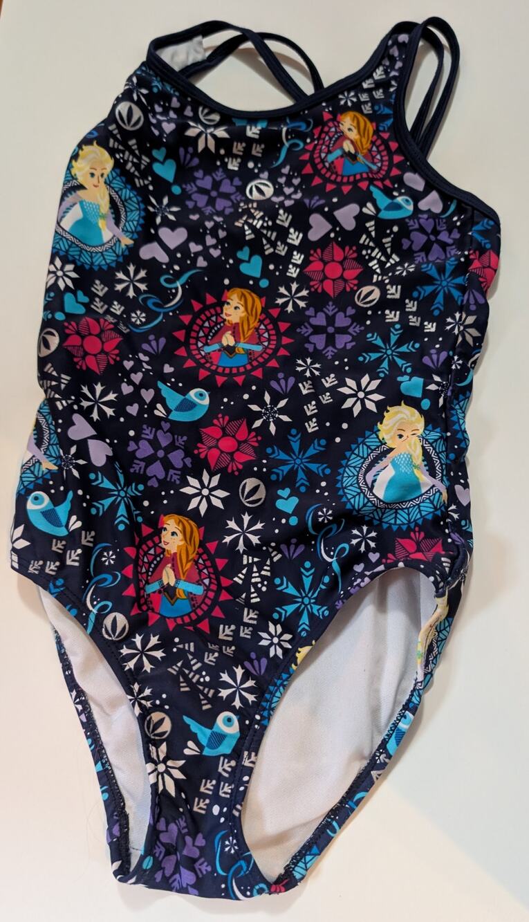 Girls Disney Frozen Anna and Elsa Swimsuit Size 5/6